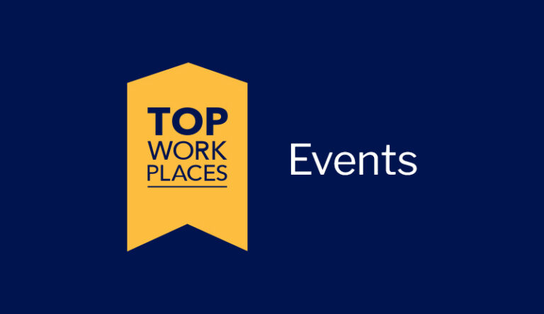 Image of Top Workplaces Chevron with blue background for Events Blog Post